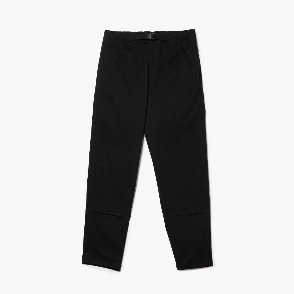 Black Lacoste Organic Cotton Gabardine Chinos | YUEMOC-137