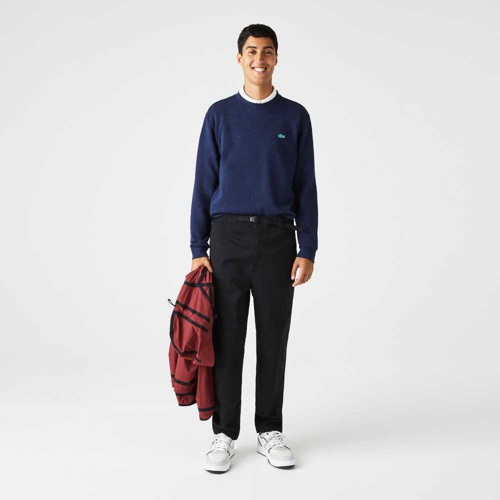 Black Lacoste Organic Cotton Gabardine Chinos | YUEMOC-137