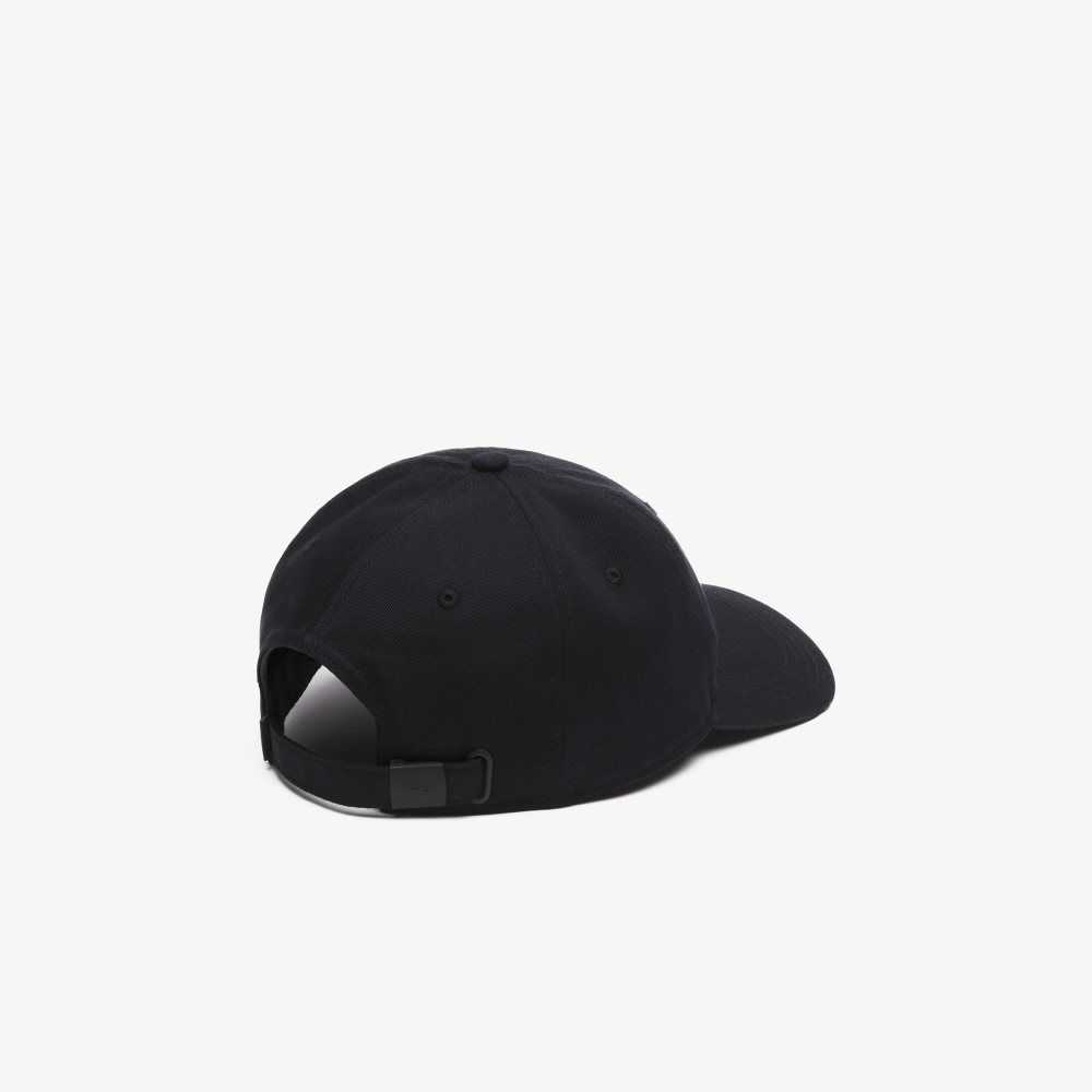 Black Lacoste Organic Cotton Twill Cap | RXMPCE-152