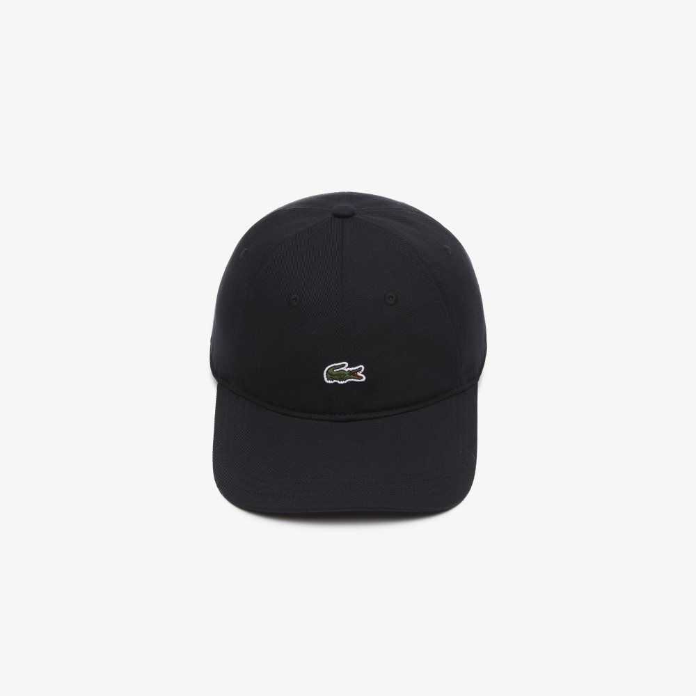 Black Lacoste Organic Cotton Twill Cap | RXMPCE-152