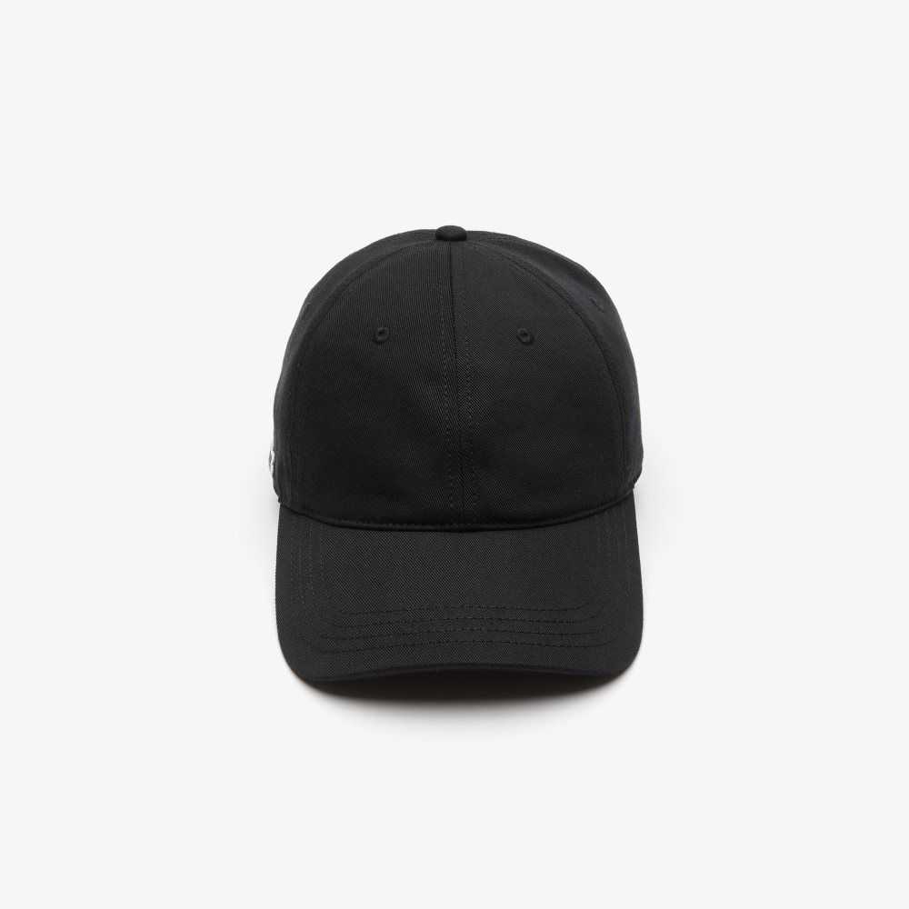 Black Lacoste Organic Cotton Twill Cap | TJFSBE-208