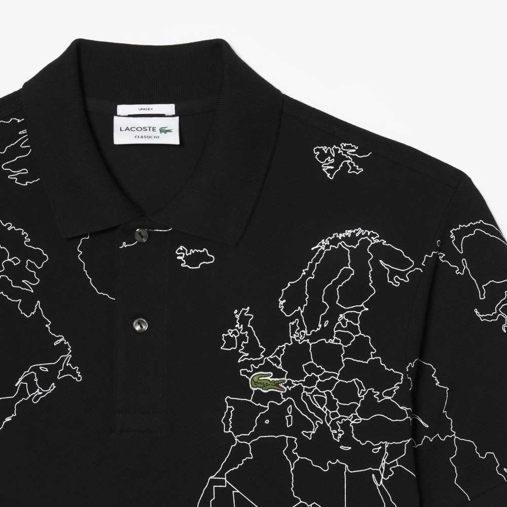 Black Lacoste Original L.12.12 Planisphere Polo | ETLHIK-584