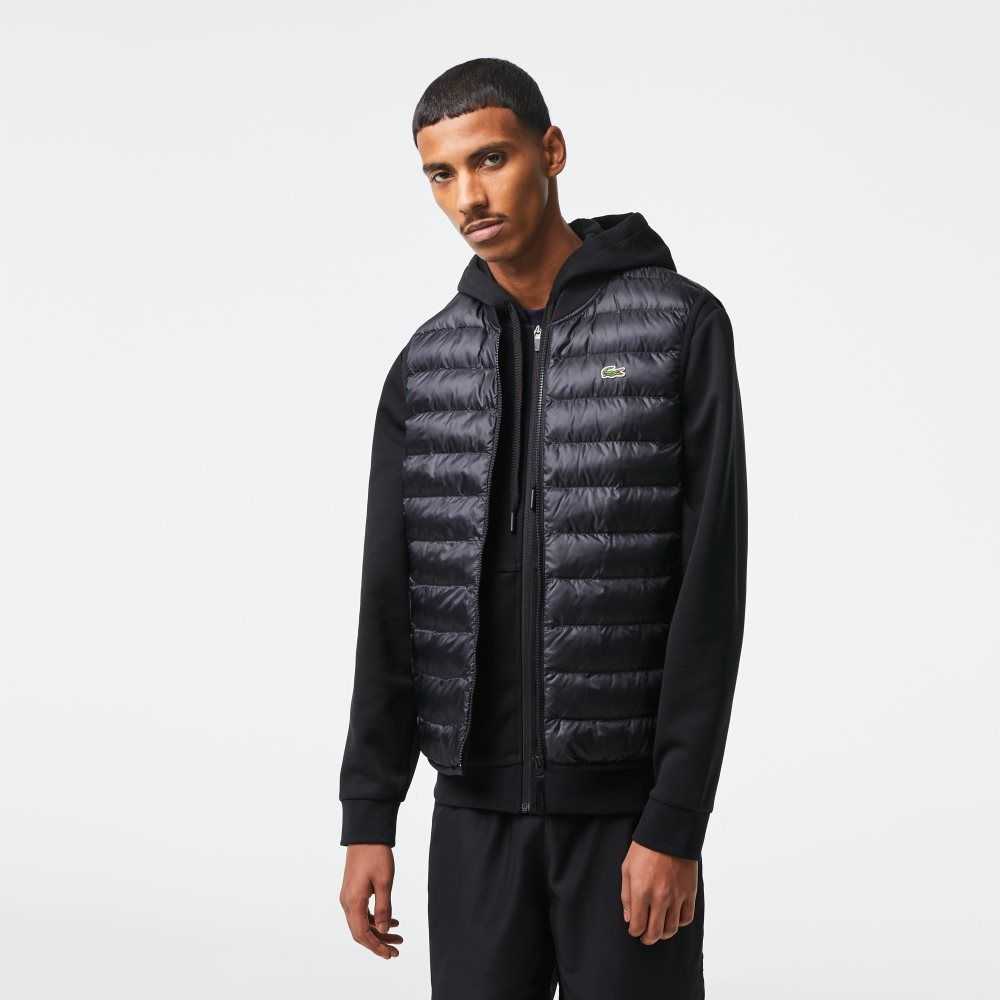 Black Lacoste Padded Water-Repellent Vest | ZJXMBT-045