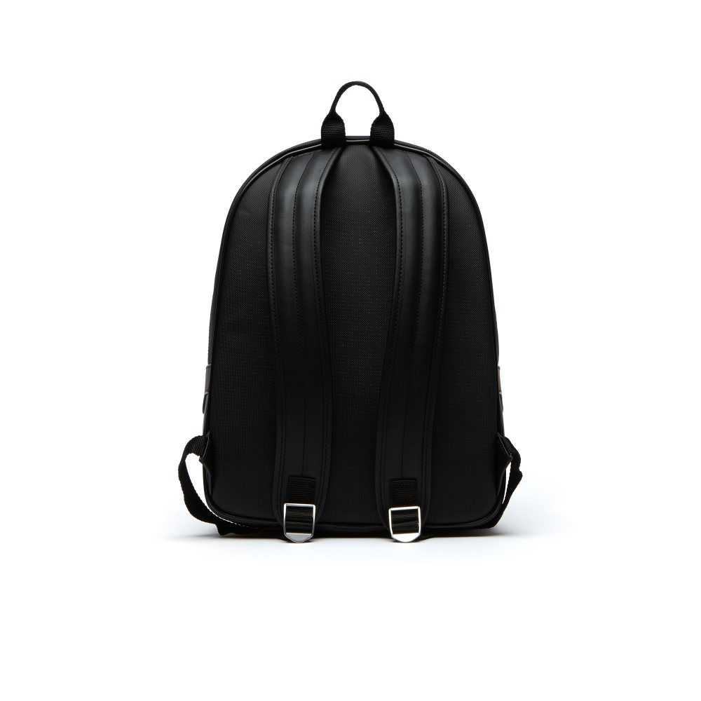 Black Lacoste Petit Pique Backpack | FLKUIM-217