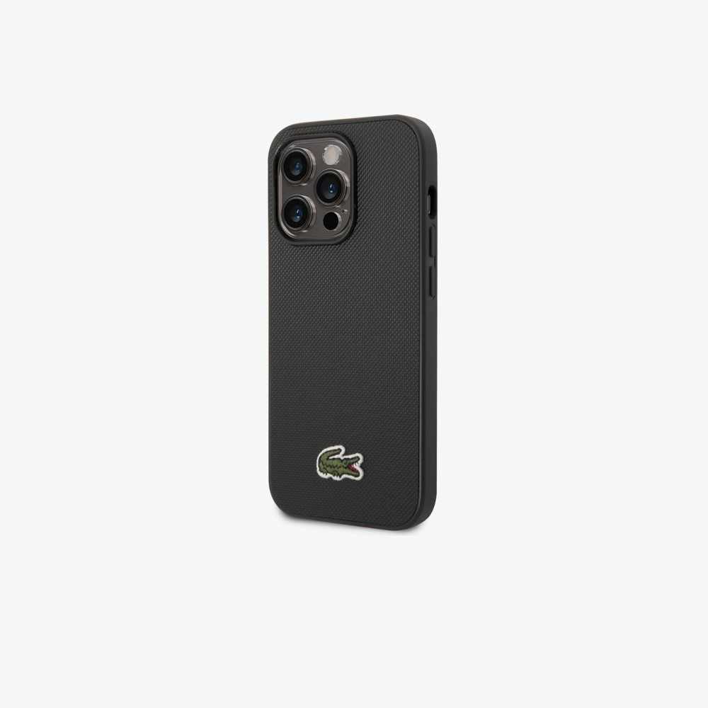 Black Lacoste Petit Pique Effect iPhone 14 Pro Max Case | DAFJQO-459