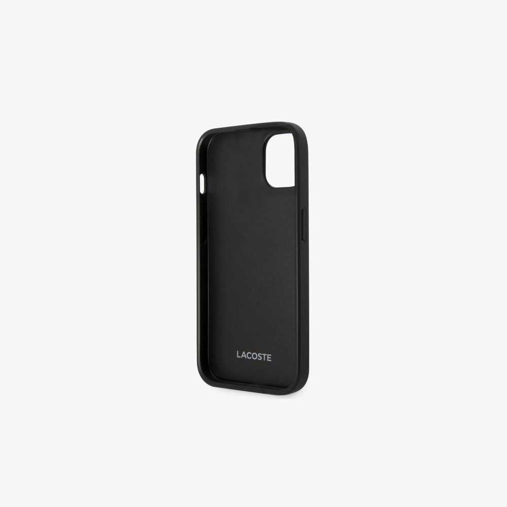 Black Lacoste Petit Pique Effect iPhone 14 Case | VBCFMJ-730