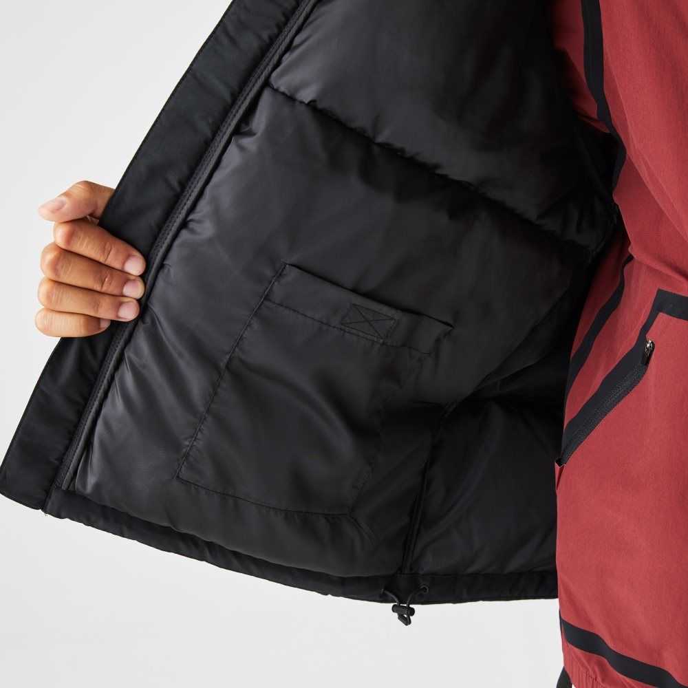 Black Lacoste Quilted Water-Repellent Jacket | ALJTQX-625