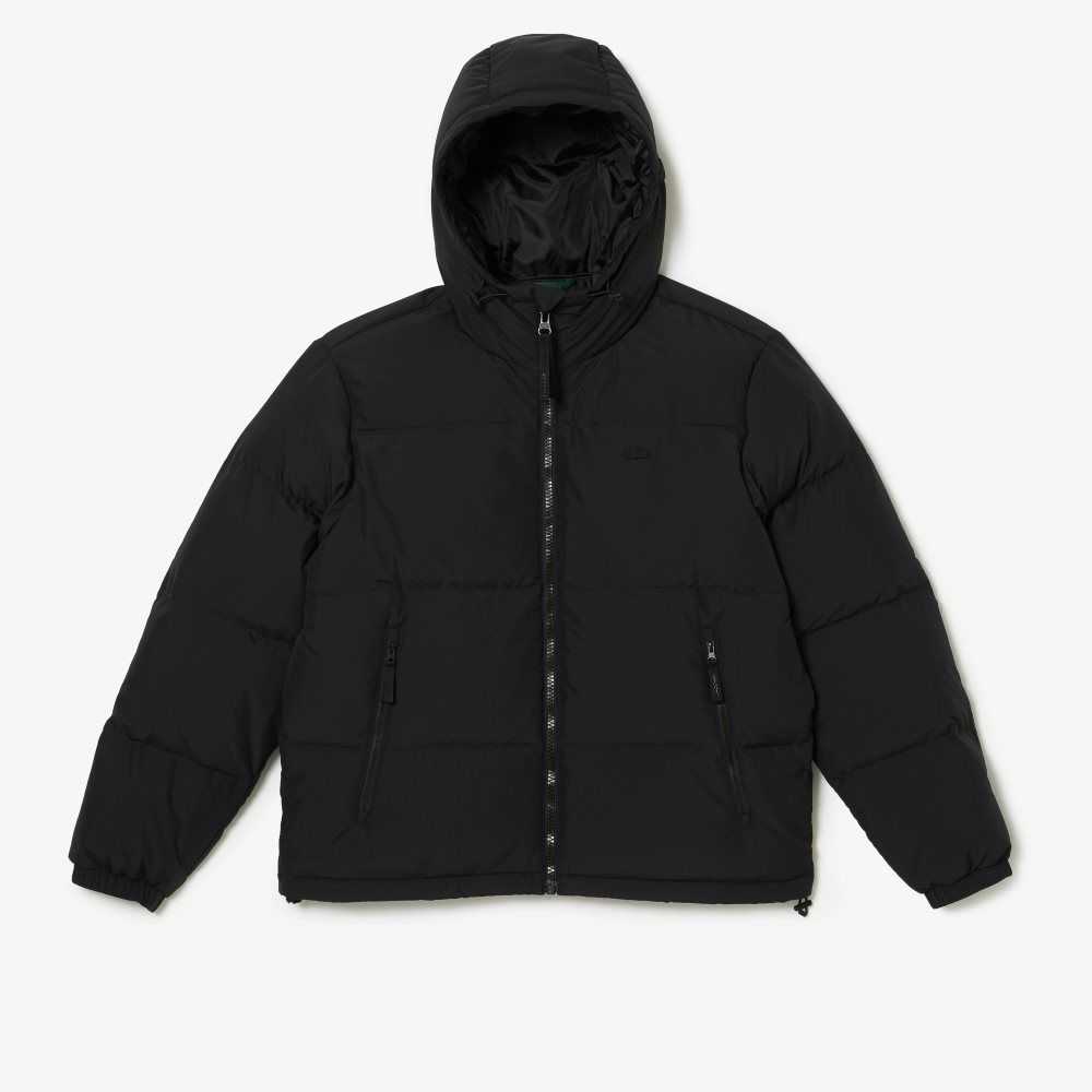 Black Lacoste Quilted Water-Repellent Jacket | ALJTQX-625