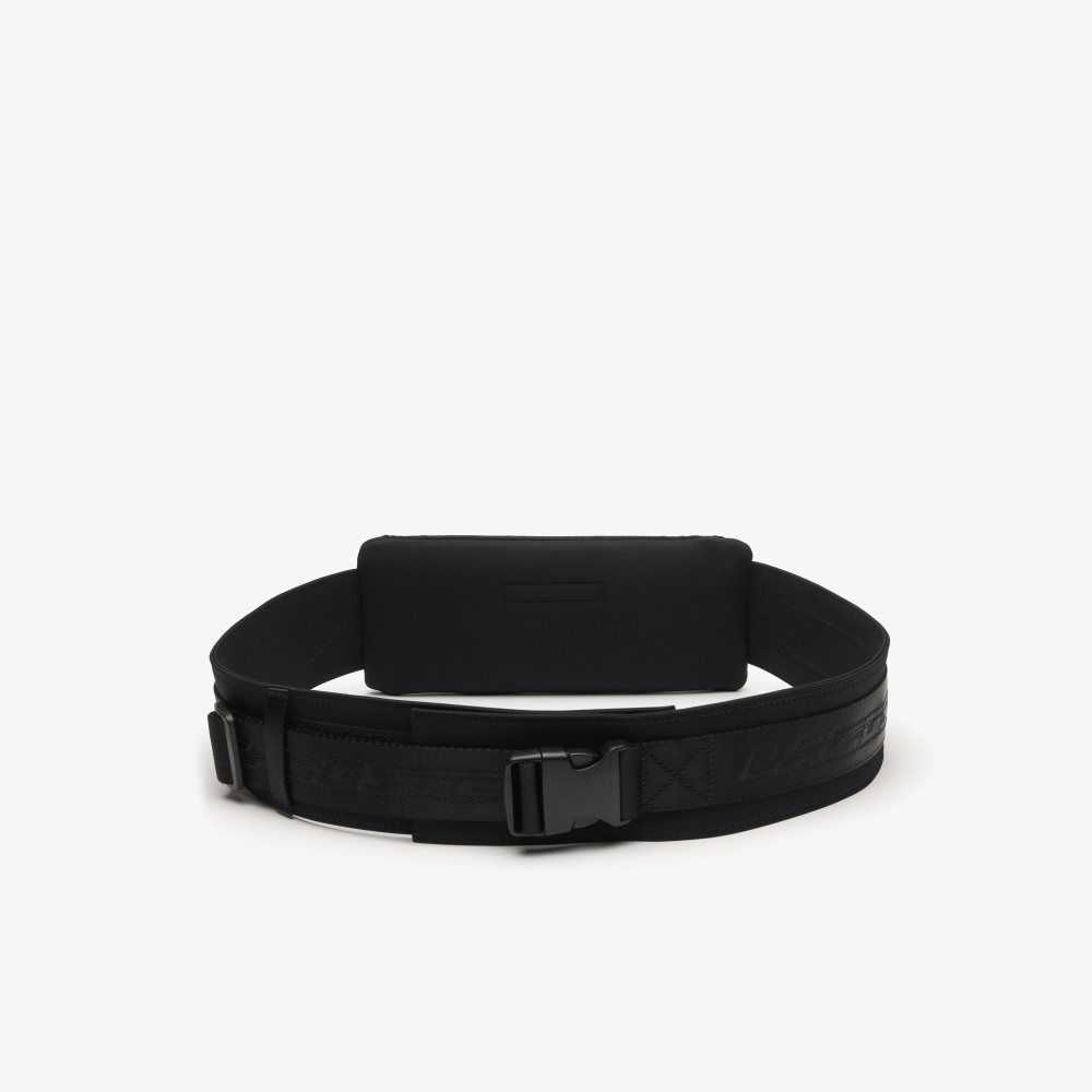 Black Lacoste Recycled Fiber Belt Bag | UIJFQL-619