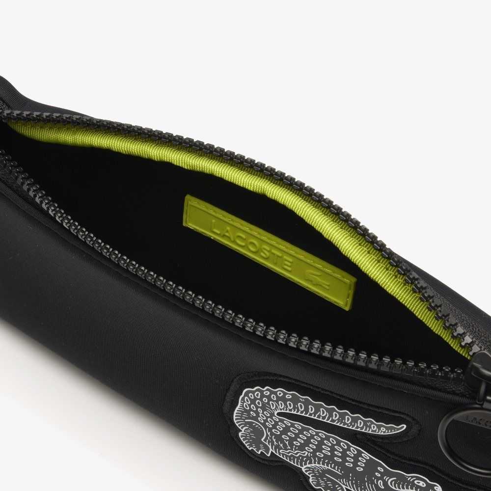 Black Lacoste Recycled Fiber Belt Bag | UIJFQL-619