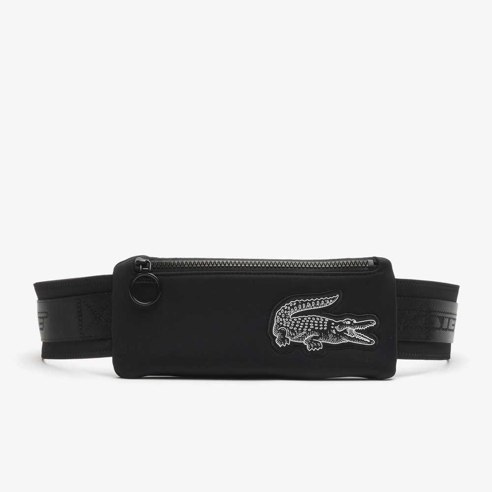 Black Lacoste Recycled Fiber Belt Bag | UIJFQL-619