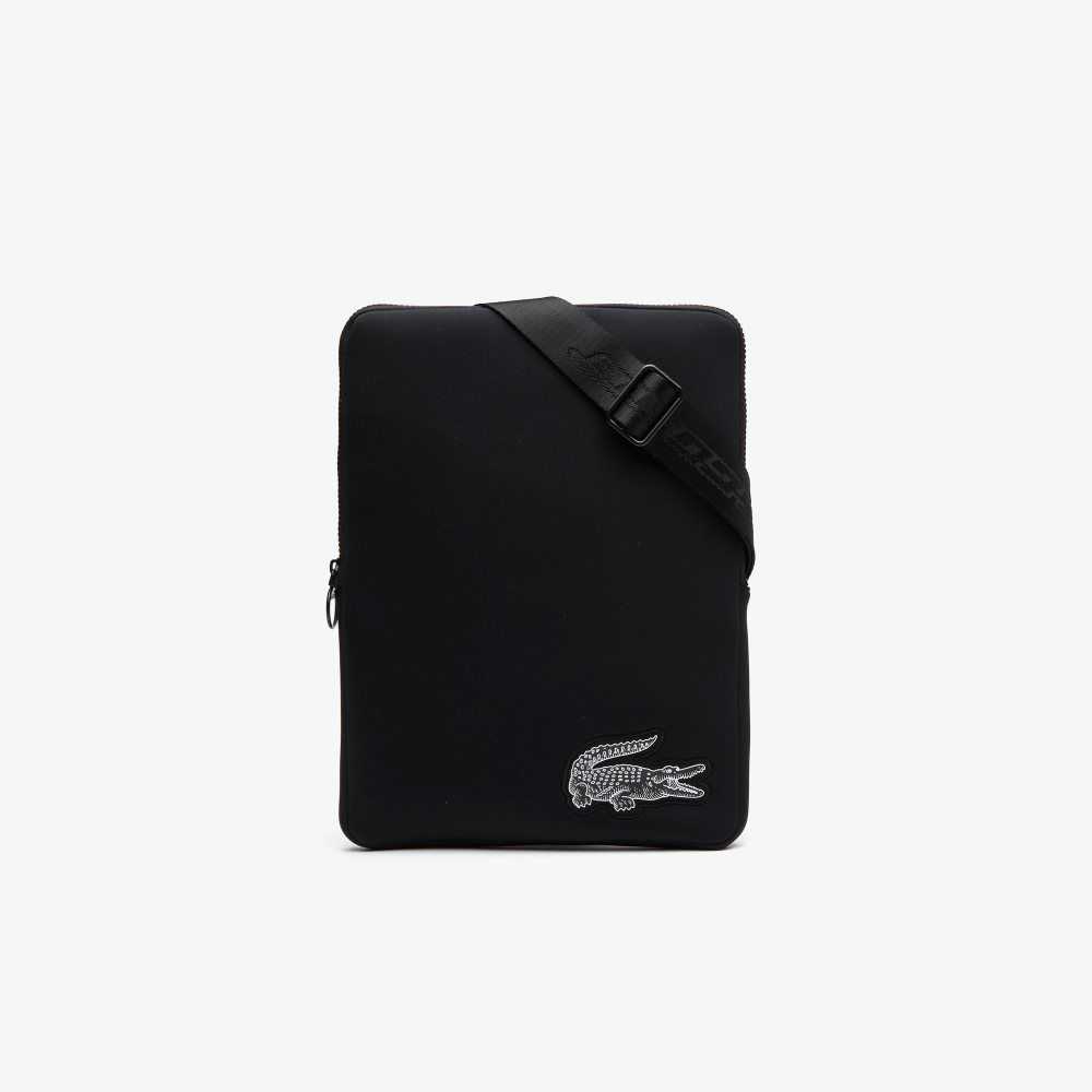 Black Lacoste Recycled Fiber Crossbody Bag | AQNYLW-756