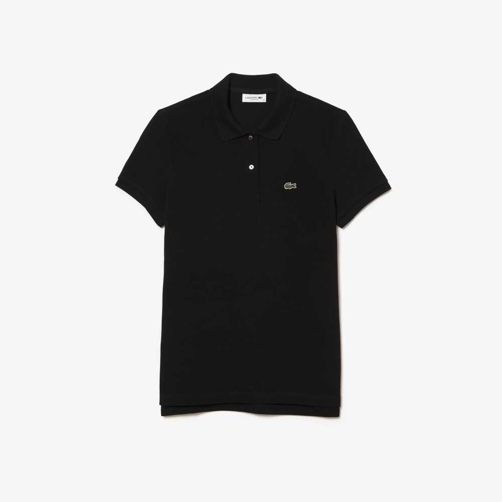 Black Lacoste Regular Fit Soft Cotton Petit Pique Polo | XBSTZF-957