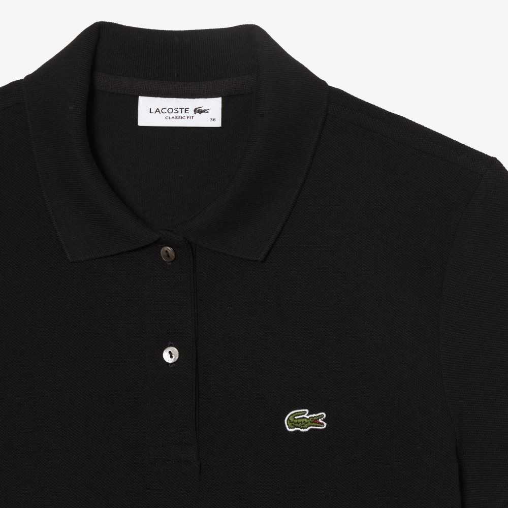 Black Lacoste Regular Fit Soft Cotton Petit Pique Polo | XBSTZF-957