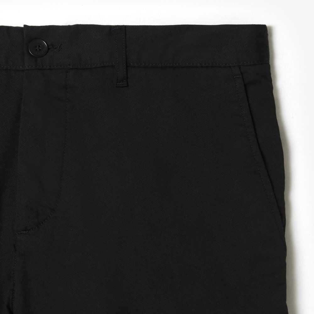 Black Lacoste Regular Fit Stretch Organic Cotton Bermuda Shorts | SMWEVB-760