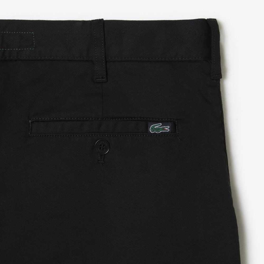 Black Lacoste Regular Fit Stretch Organic Cotton Bermuda Shorts | SMWEVB-760