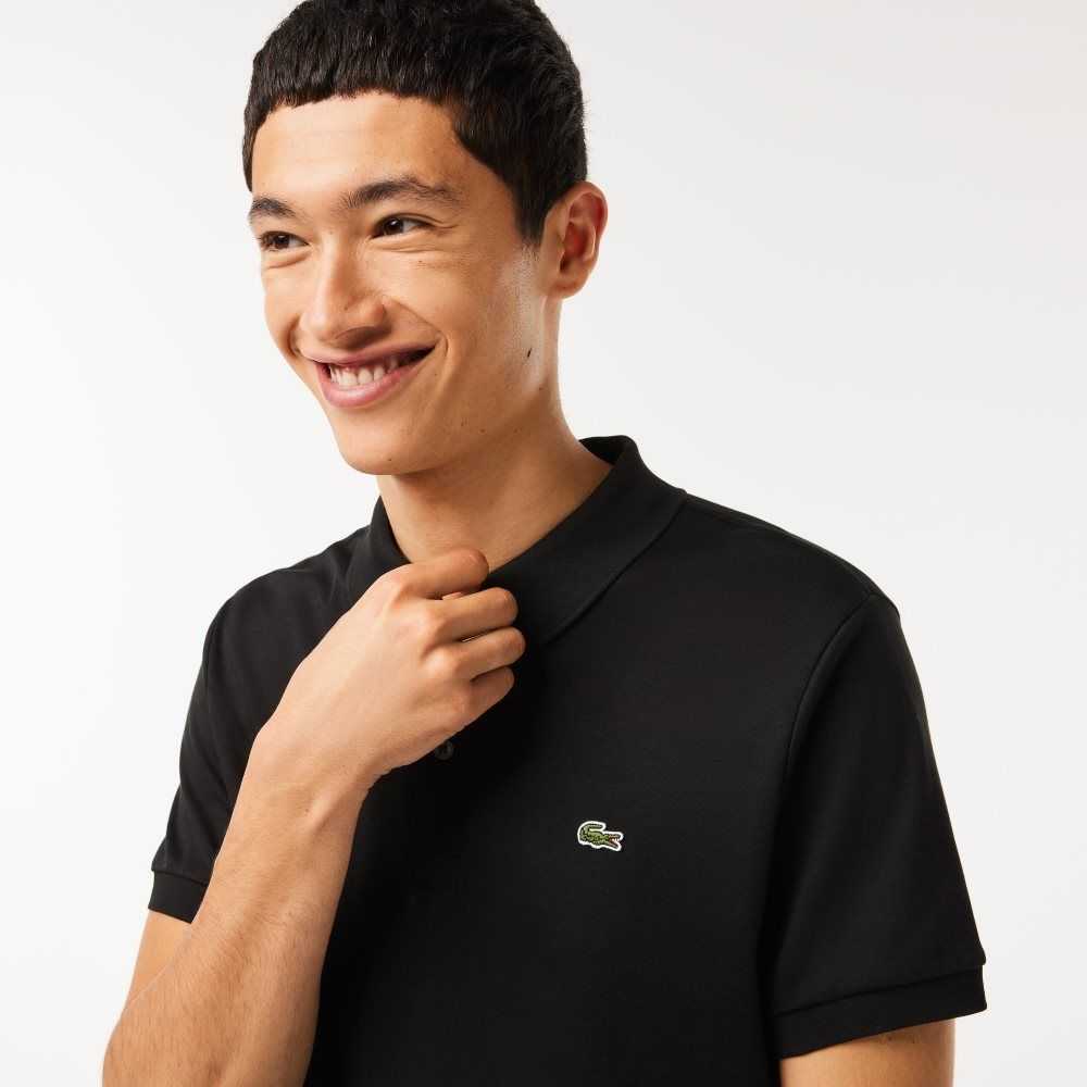 Black Lacoste Regular Fit Ultra Soft Cotton Jersey Polo | ORSXAD-128