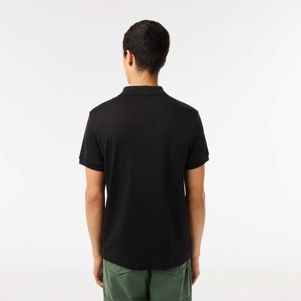 Black Lacoste Regular Fit Ultra Soft Cotton Jersey Polo | ORSXAD-128