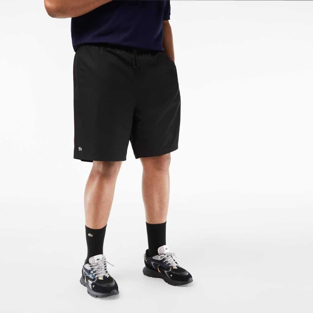 Black Lacoste SPORT Big Fit Jersey Lined Shorts | MTDAGH-109