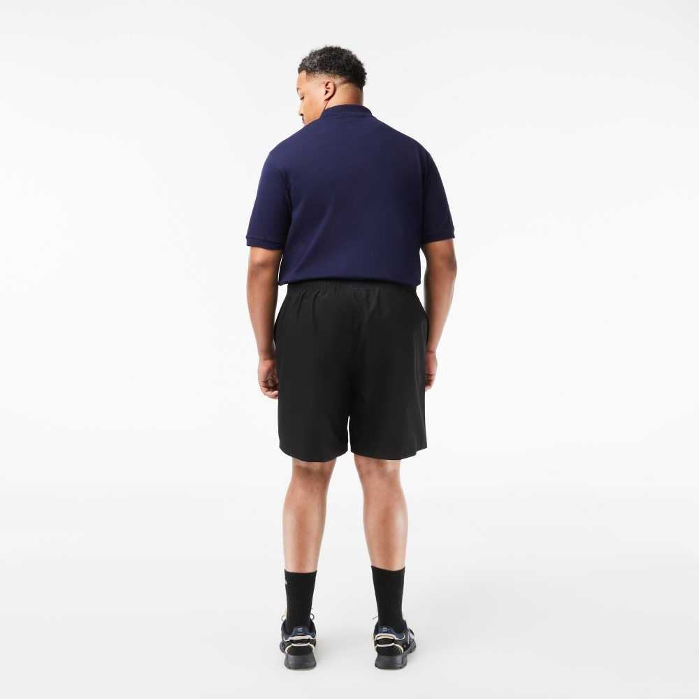 Black Lacoste SPORT Big Fit Jersey Lined Shorts | MTDAGH-109