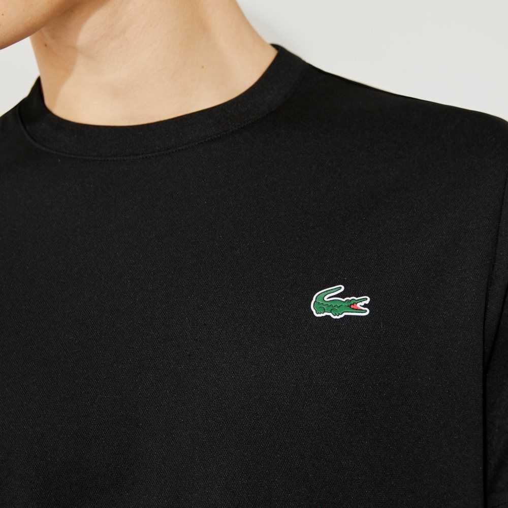 Black Lacoste SPORT Breathable Pique T-Shirt | WHNUXR-563