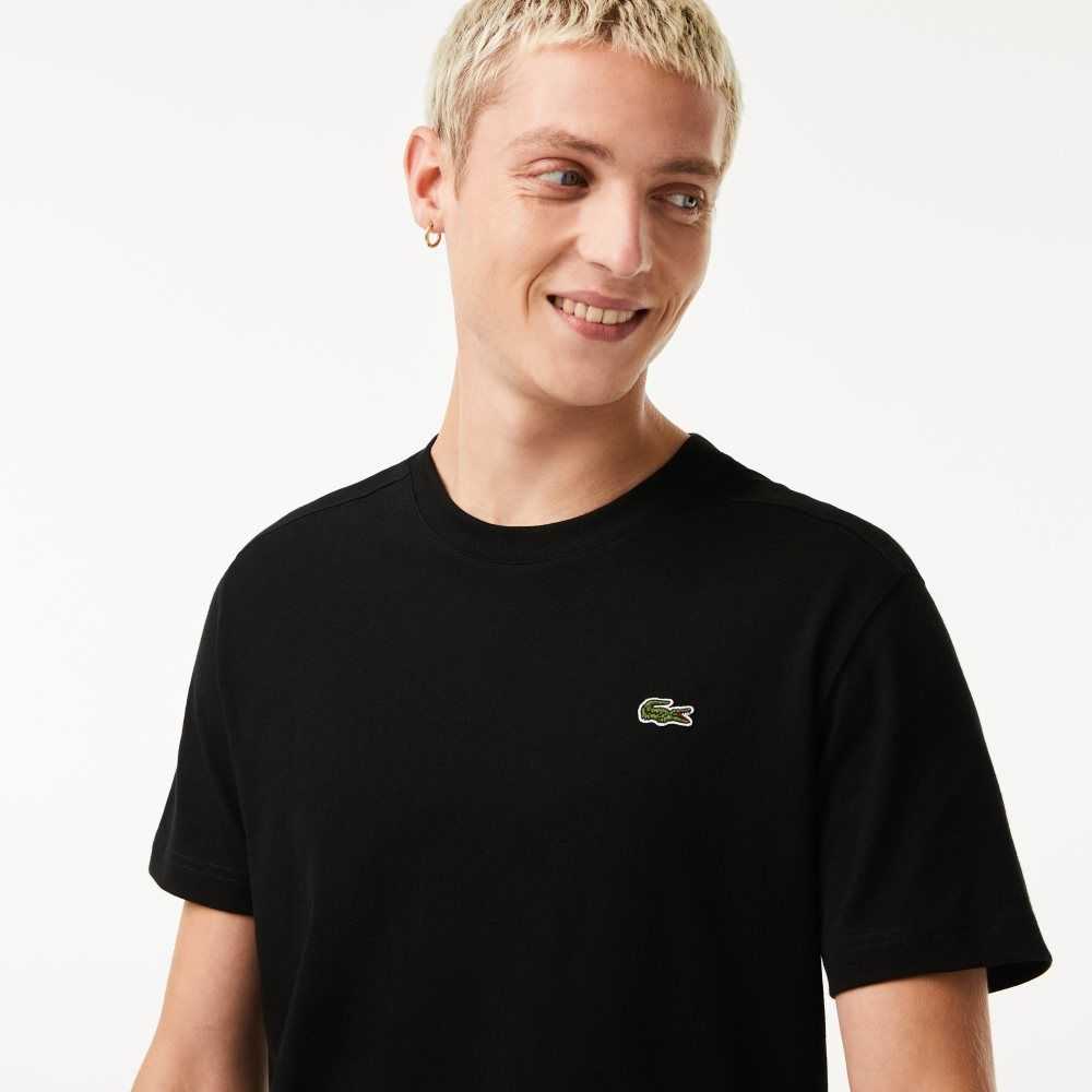 Black Lacoste SPORT Breathable T-Shirt | AKJIVH-940