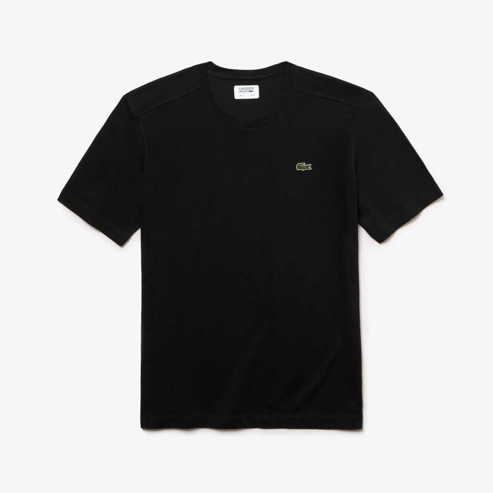 Black Lacoste SPORT Breathable T-Shirt | AKJIVH-940