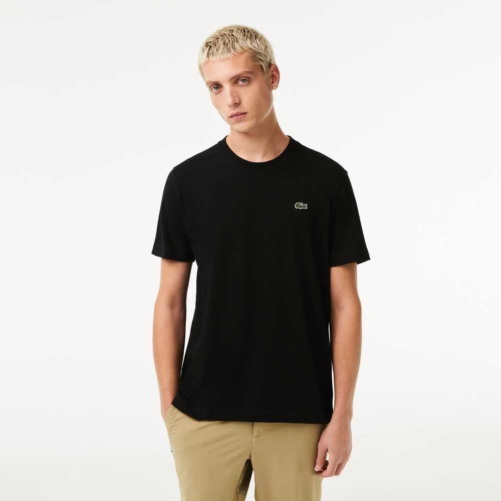 Black Lacoste SPORT Breathable T-Shirt | AKJIVH-940