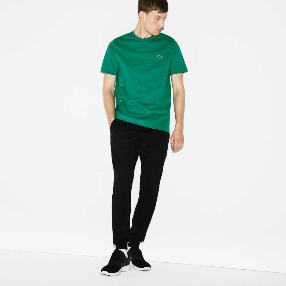 Black Lacoste SPORT Fleece Tennis Sweatpants | AKTPRC-964