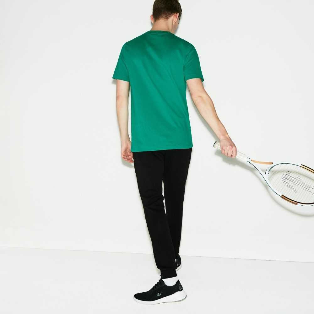 Black Lacoste SPORT Fleece Tennis Sweatpants | AKTPRC-964