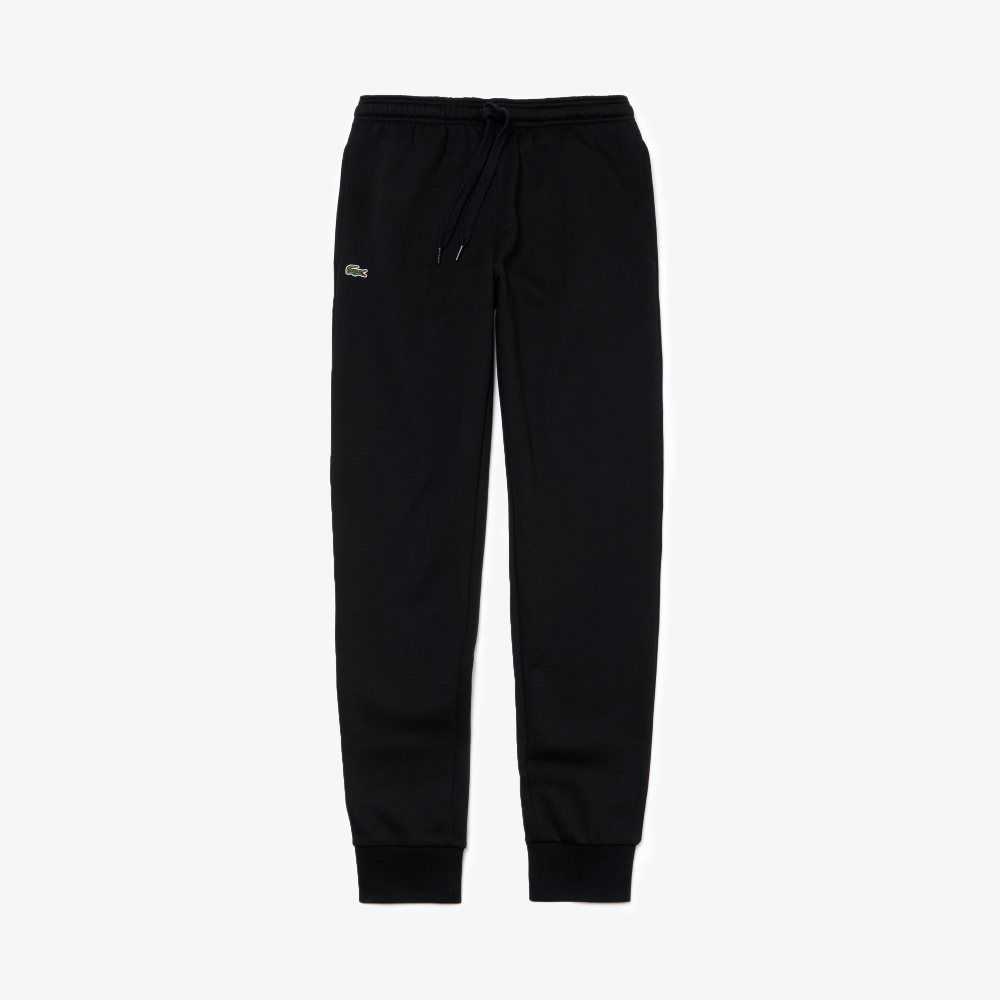 Black Lacoste SPORT Fleece Tennis Sweatpants | AKTPRC-964