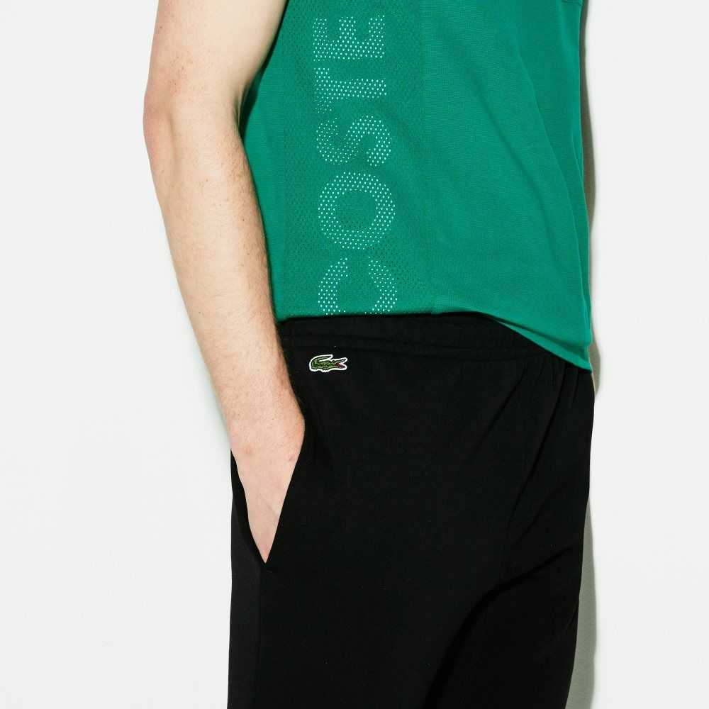 Black Lacoste SPORT Fleece Tennis Sweatpants | AKTPRC-964