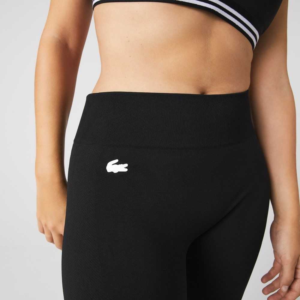 Black Lacoste SPORT High-Waisted Second-Skin Leggings | VQTEWH-365