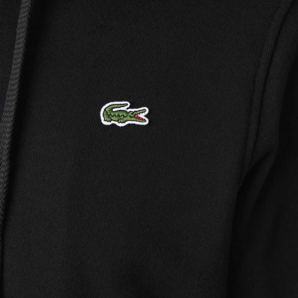 Black Lacoste SPORT Lightweight Bi-material Hoodie | IZBMFD-908