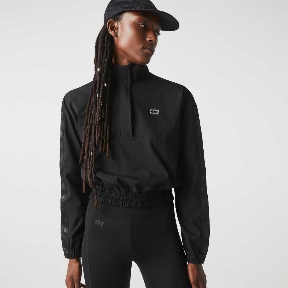 Black Lacoste SPORT Loose Fit Track Jacket | VGTZKF-245