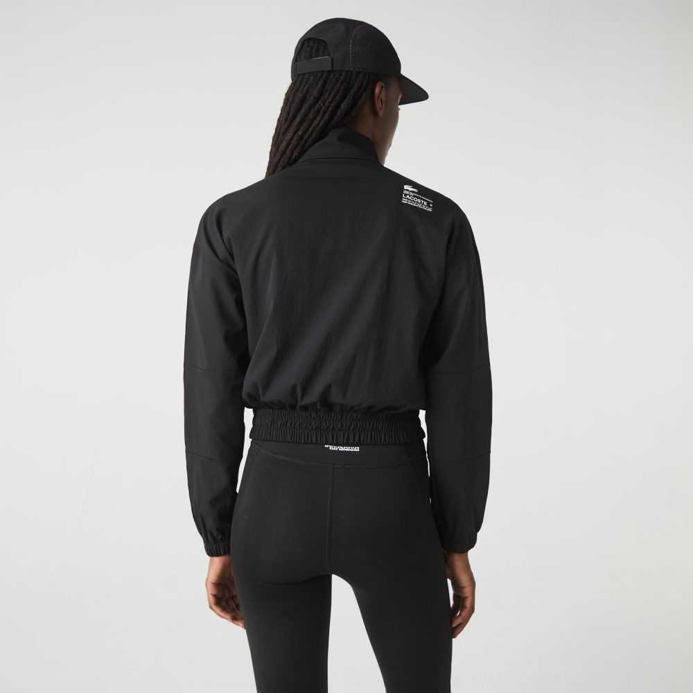 Black Lacoste SPORT Loose Fit Track Jacket | VGTZKF-245