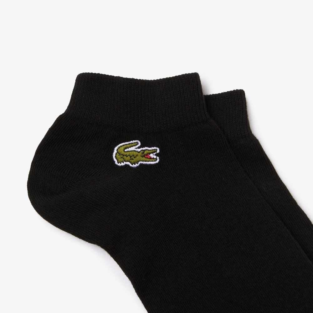 Black Lacoste SPORT Low-Cut Socks 3-Pack | OFYEGR-145