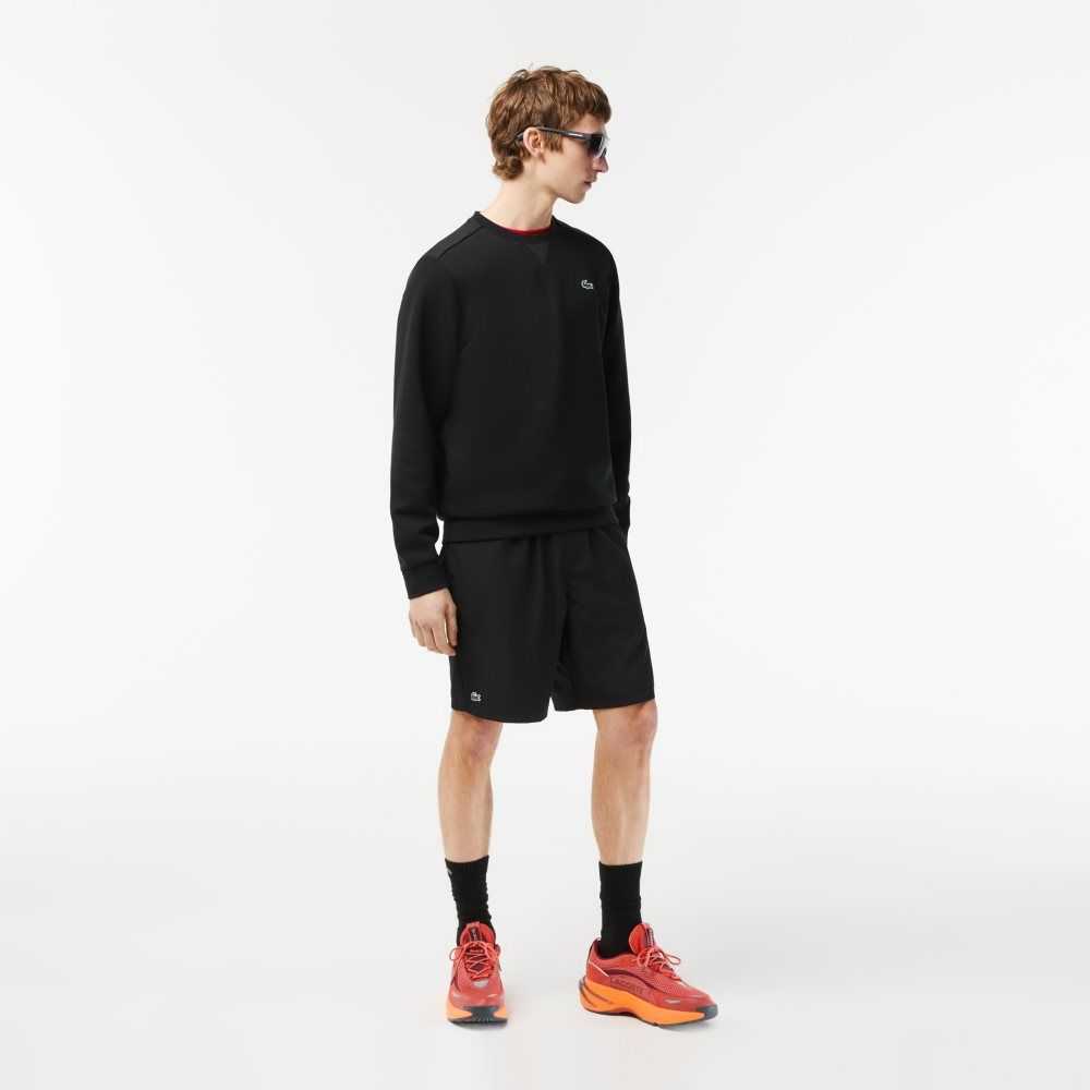 Black Lacoste SPORT Mesh Panels Sweatshirt | XVINJW-165