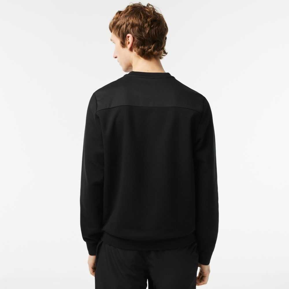 Black Lacoste SPORT Mesh Panels Sweatshirt | XVINJW-165