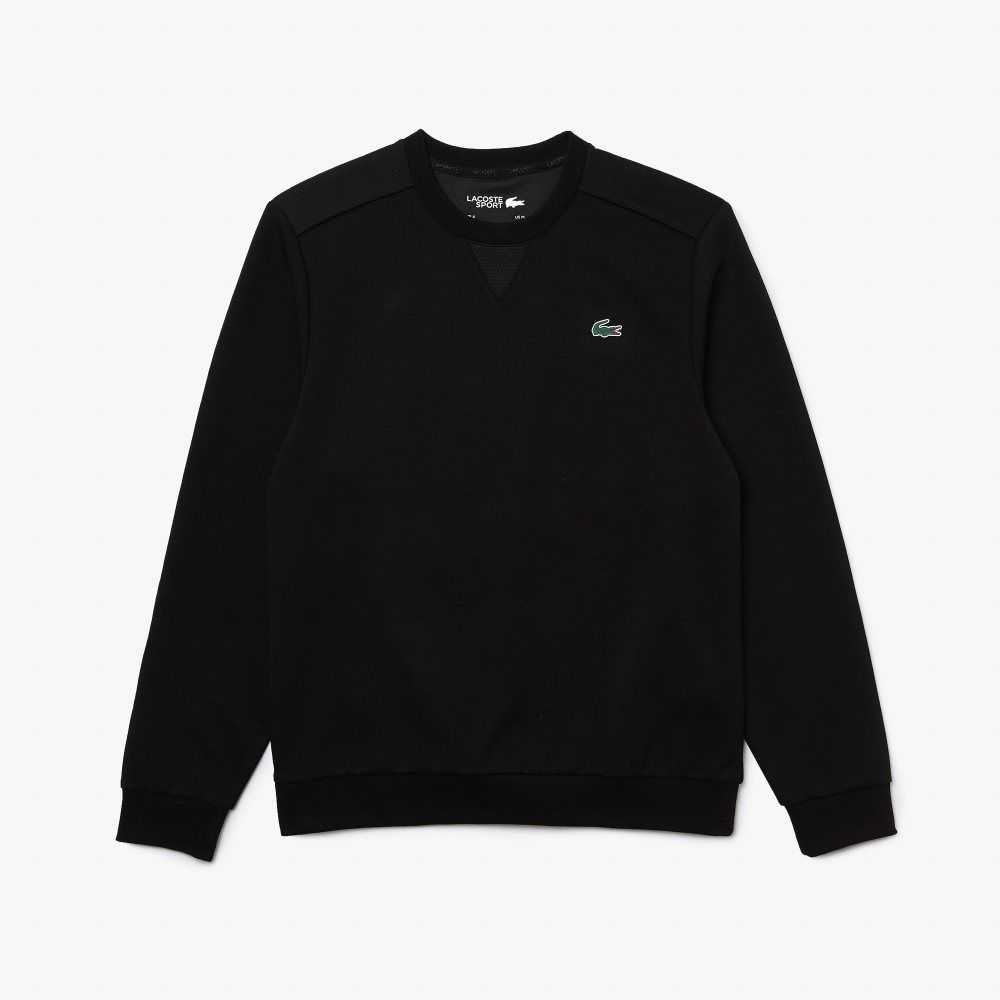 Black Lacoste SPORT Mesh Panels Sweatshirt | XVINJW-165