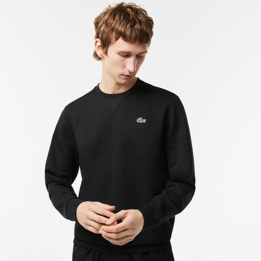 Black Lacoste SPORT Mesh Panels Sweatshirt | XVINJW-165