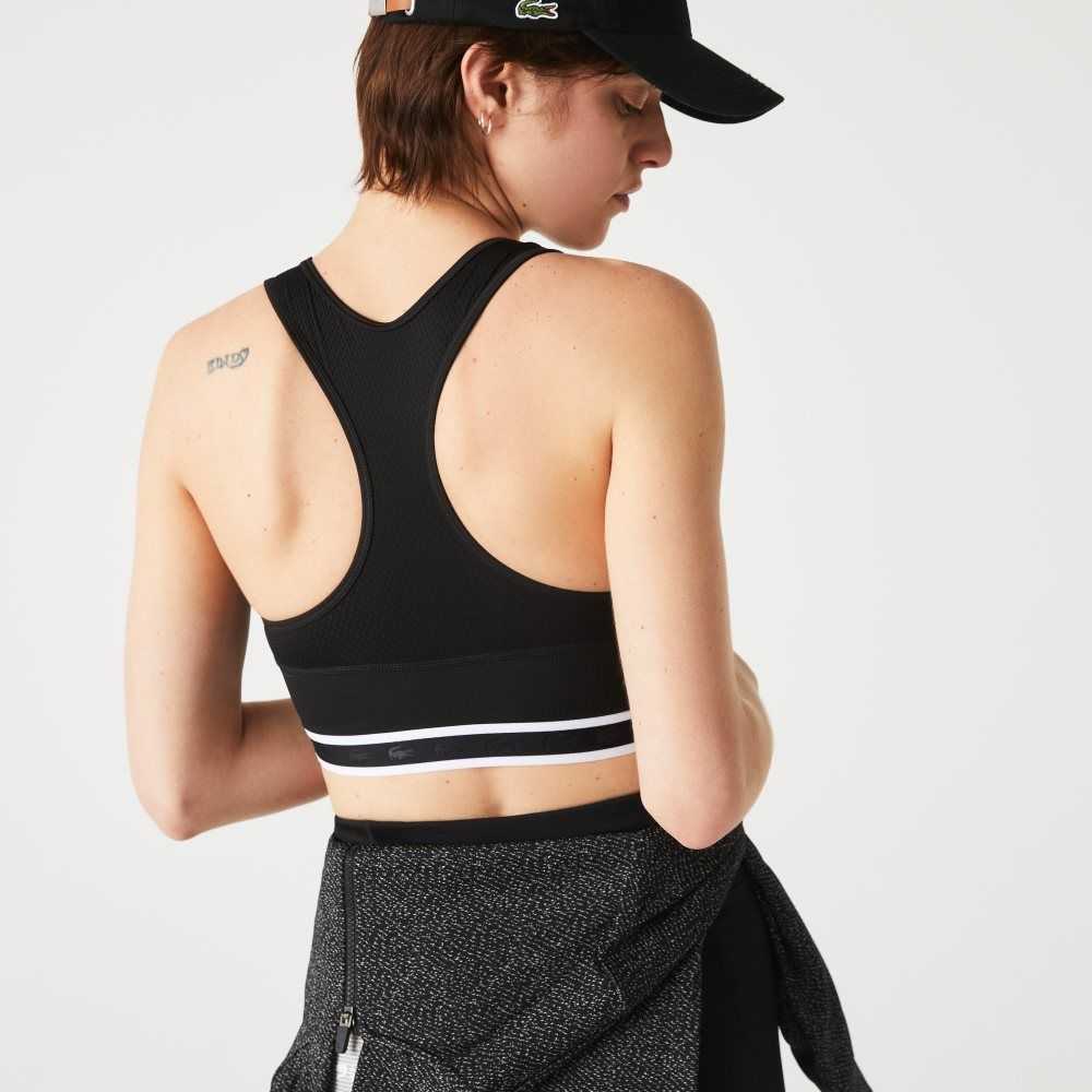 Black Lacoste SPORT Racer Back Sports Bra | XJCQOV-382