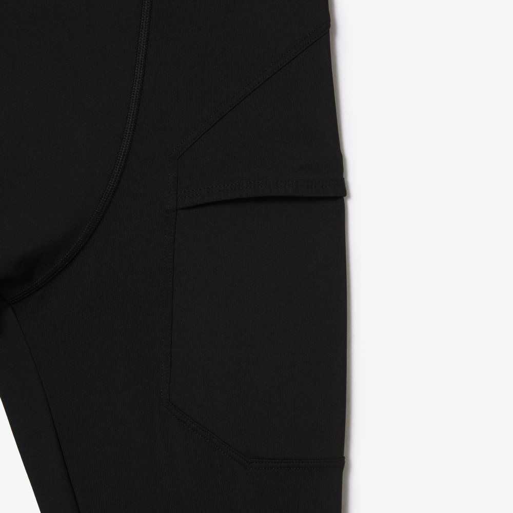 Black Lacoste SPORT Recycled Polyester Leggings | ONDUWP-019