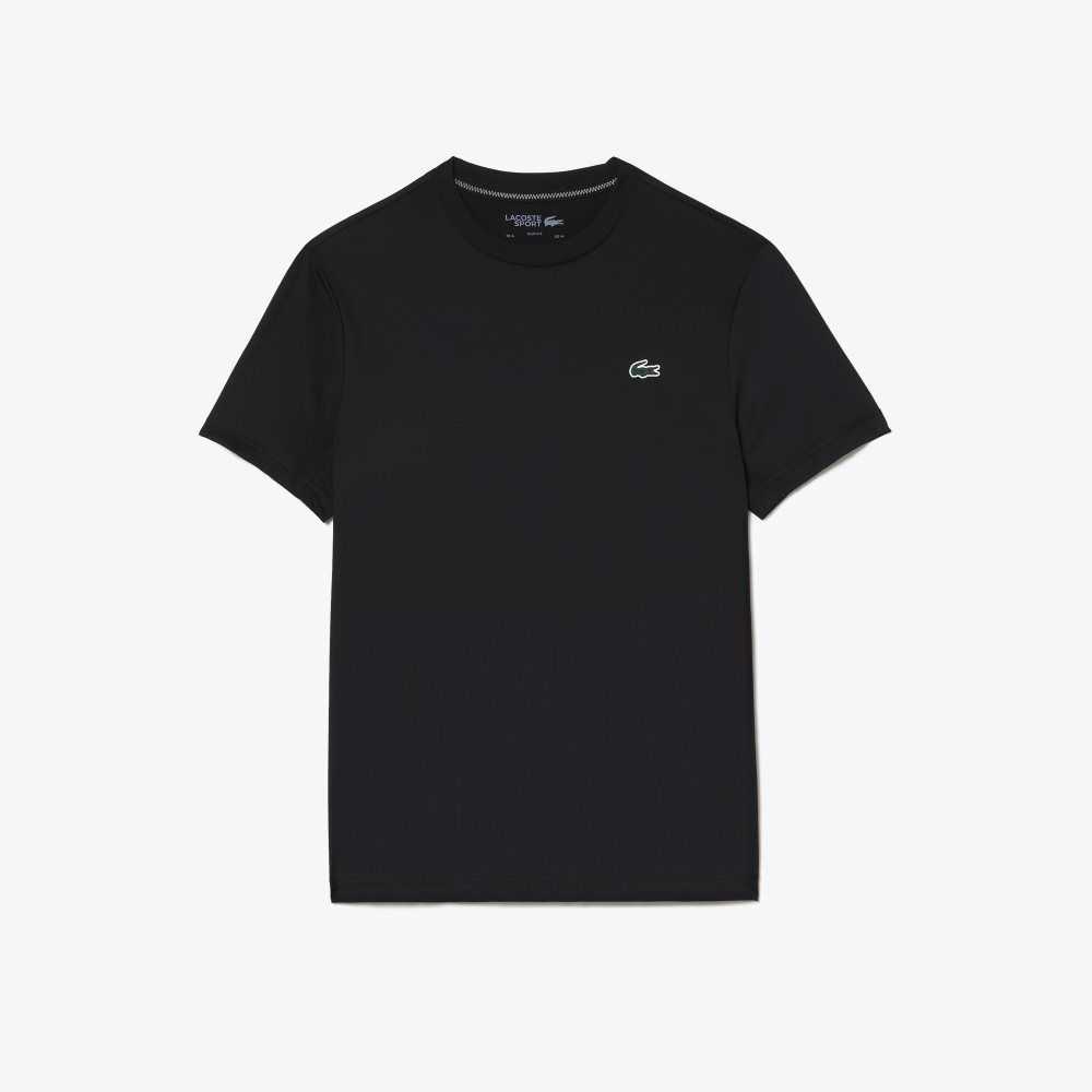 Black Lacoste SPORT Slim Fit Stretch Jersey T-Shirt | NDBZVC-467