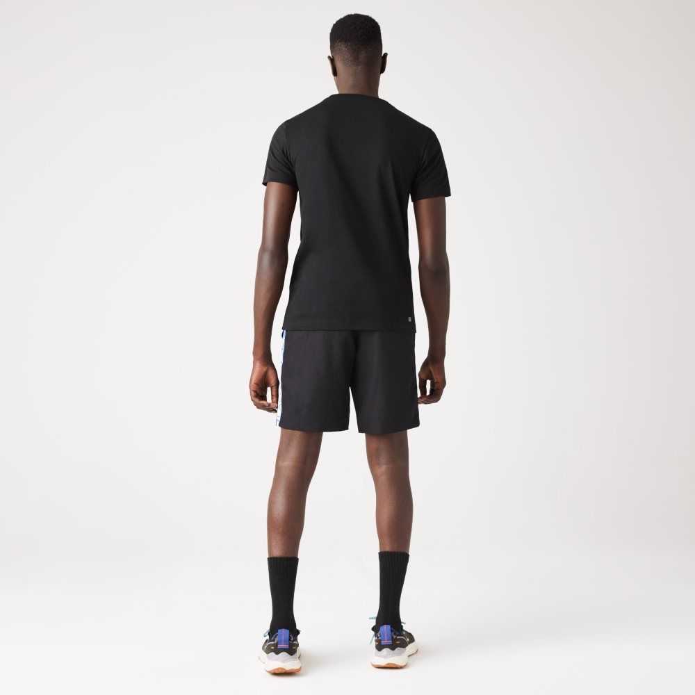 Black Lacoste SPORT Taffeta Tennis Shorts | RZVYUN-304