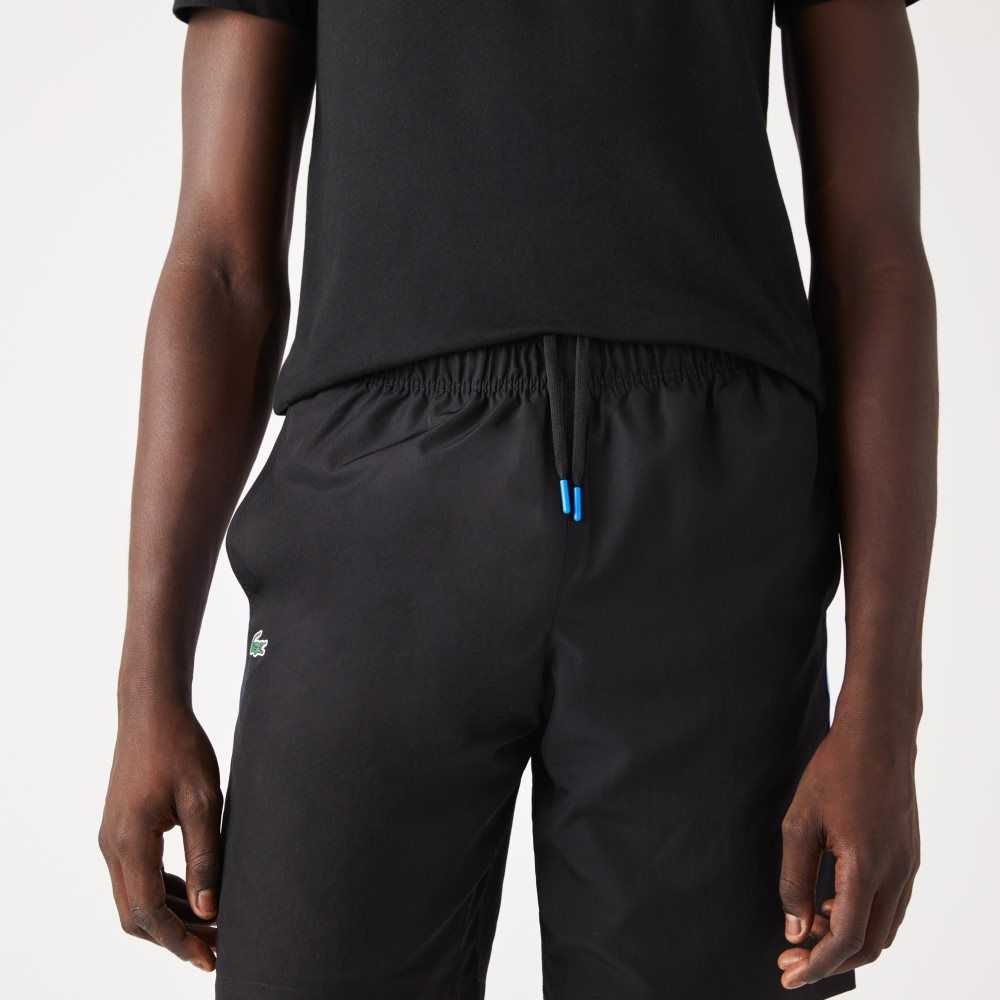 Black Lacoste SPORT Taffeta Tennis Shorts | RZVYUN-304