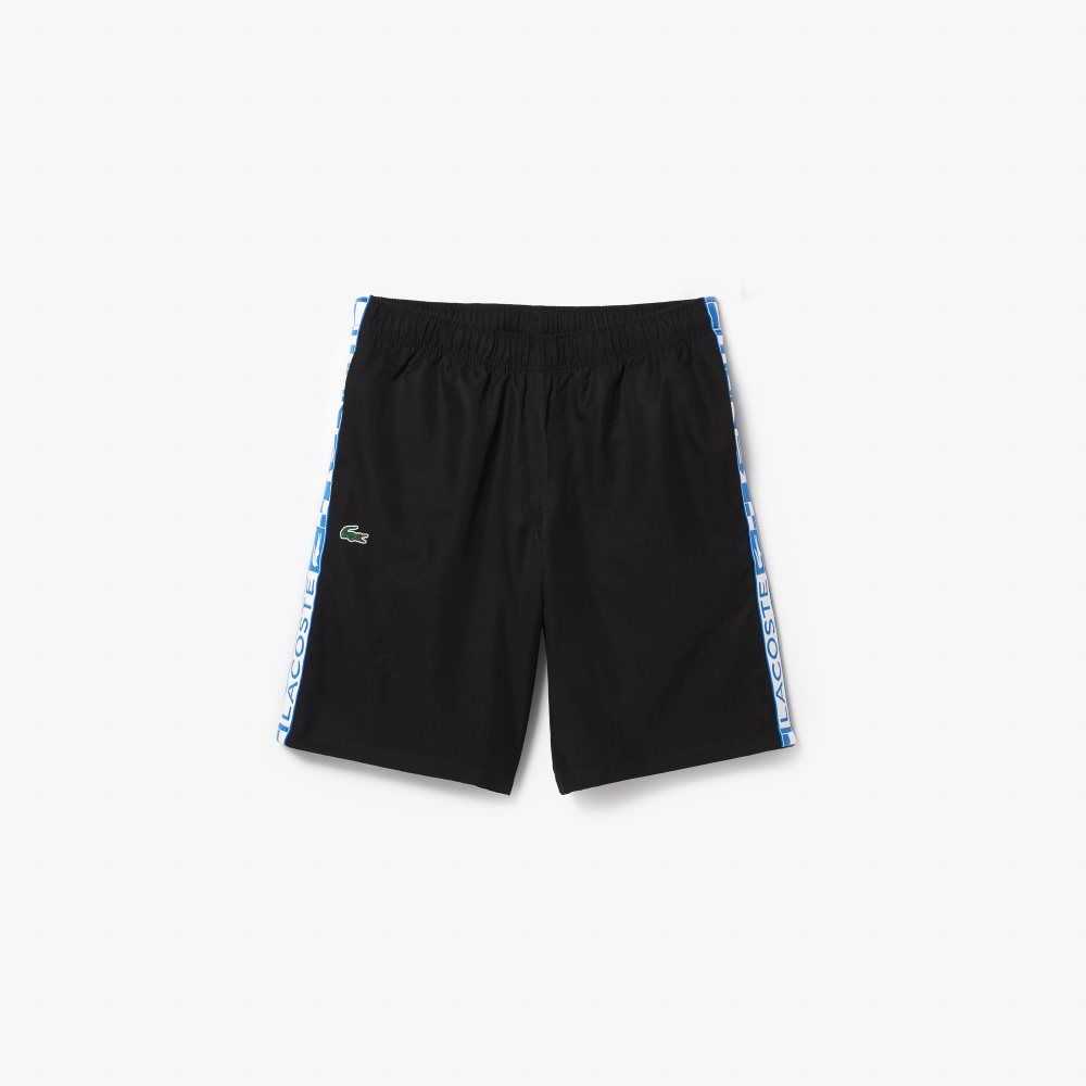 Black Lacoste SPORT Taffeta Tennis Shorts | RZVYUN-304