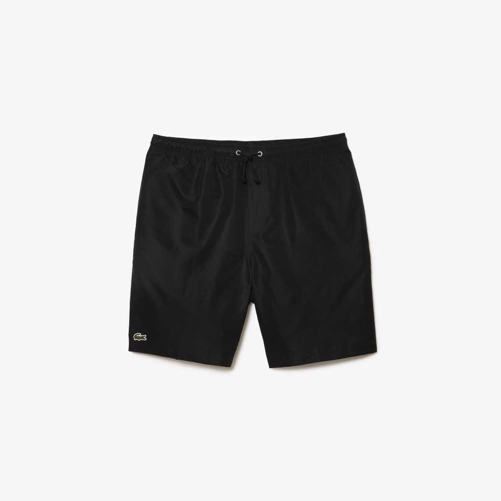 Black Lacoste SPORT Tennis Solid Diamond Weave Shorts | NGPMBH-251