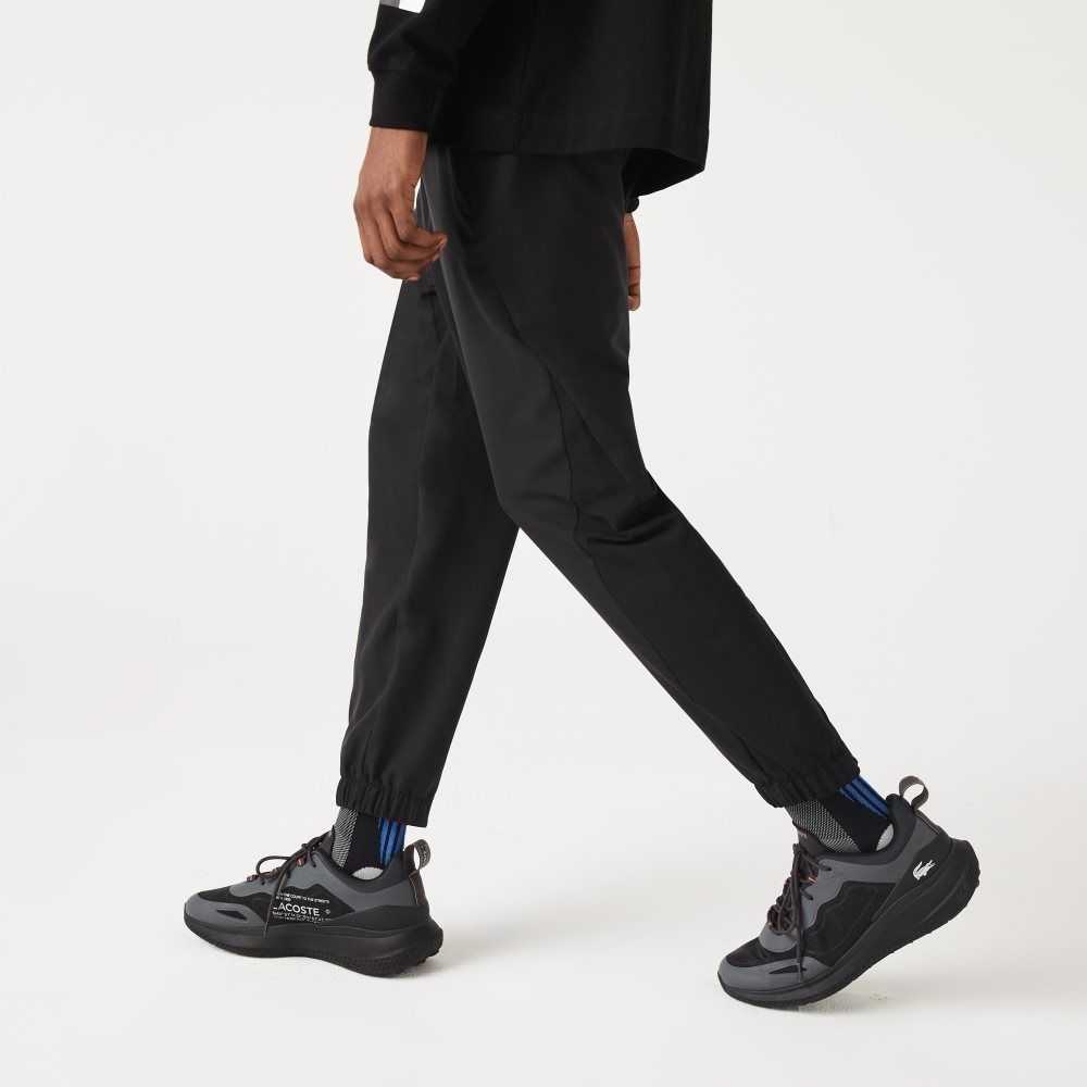 Black Lacoste SPORT Zippered Bottom Pants | LSWJEI-879