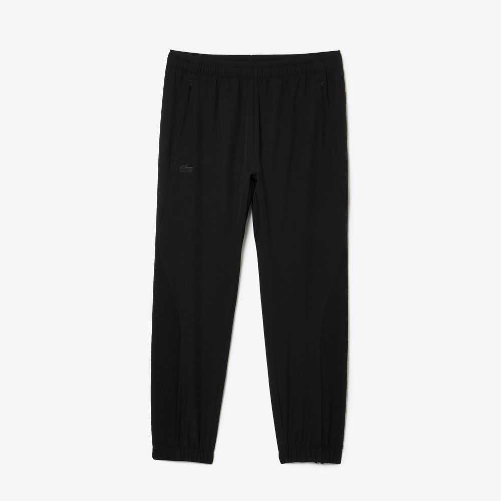 Black Lacoste SPORT Zippered Bottom Pants | LSWJEI-879